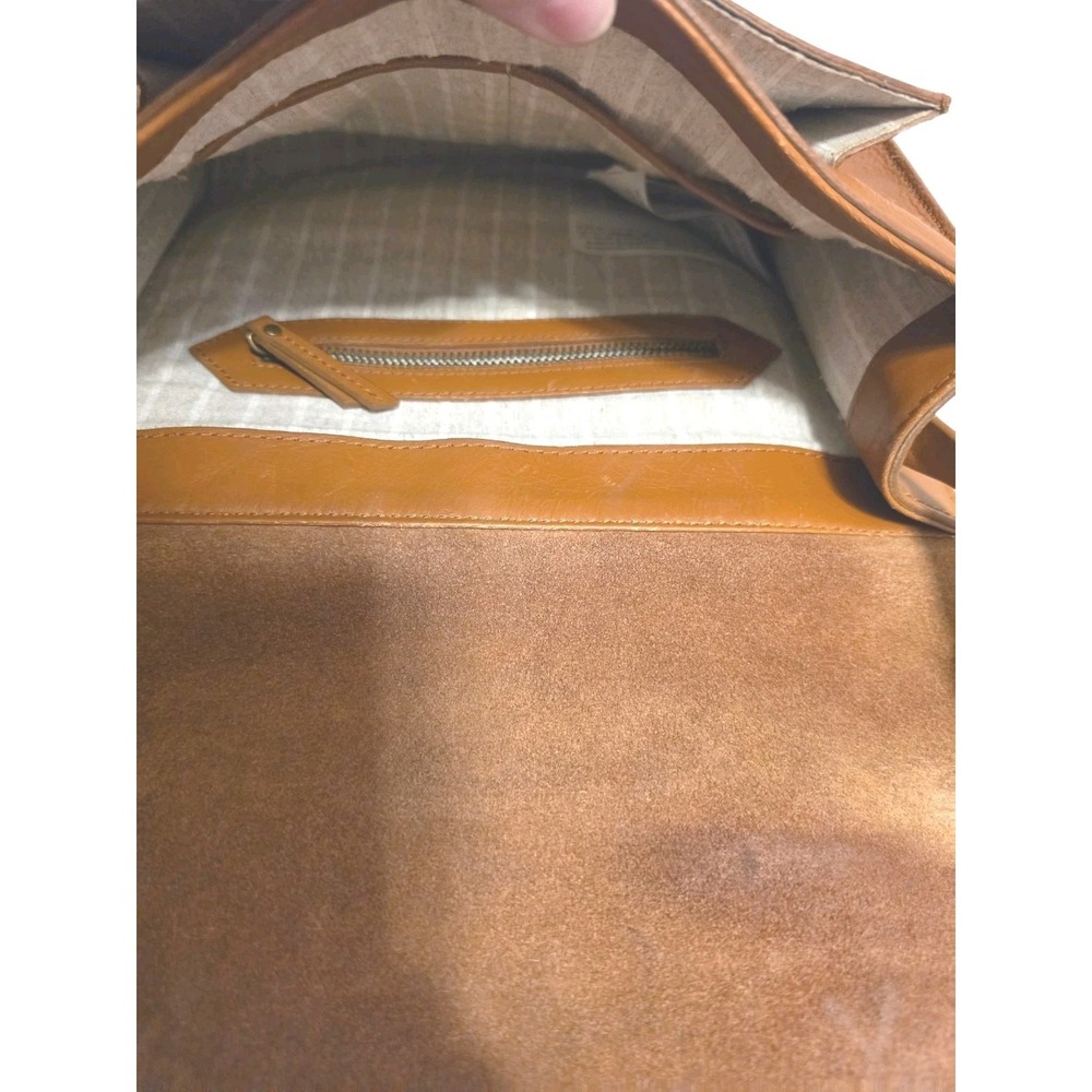 Y2k Abercrombie & Fitch Brown Leather Crossbody Messenger Bag View 5